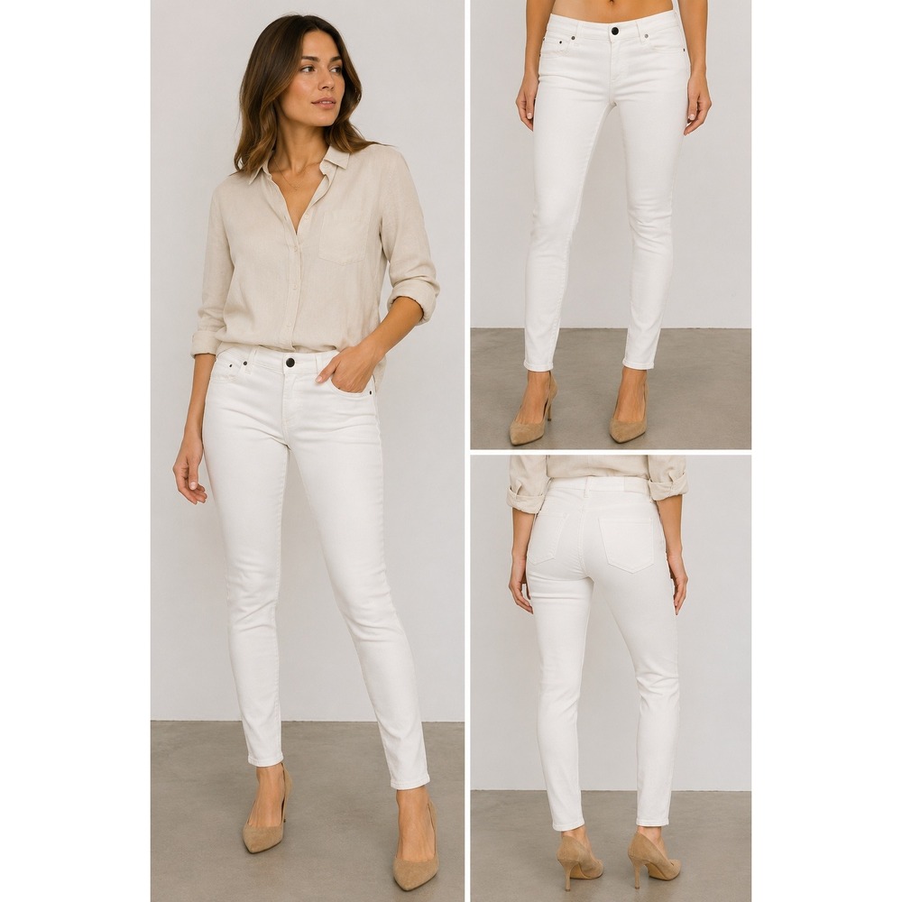 Citizens of Humanity Thompson White Skinny Jeans Womens 27 Mid Rise Stretch